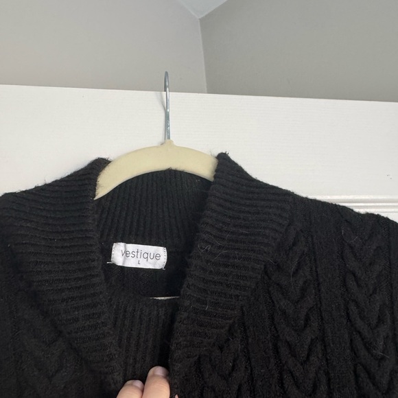 Vici Black Cable Knit Women's Sweater - Picture 3 of 7